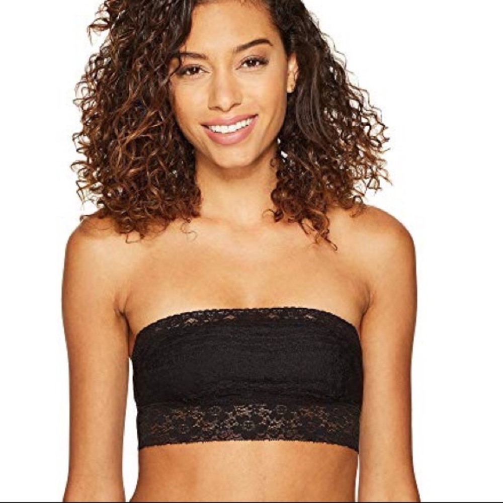 Free People Black Scalloped Lace Bandeau